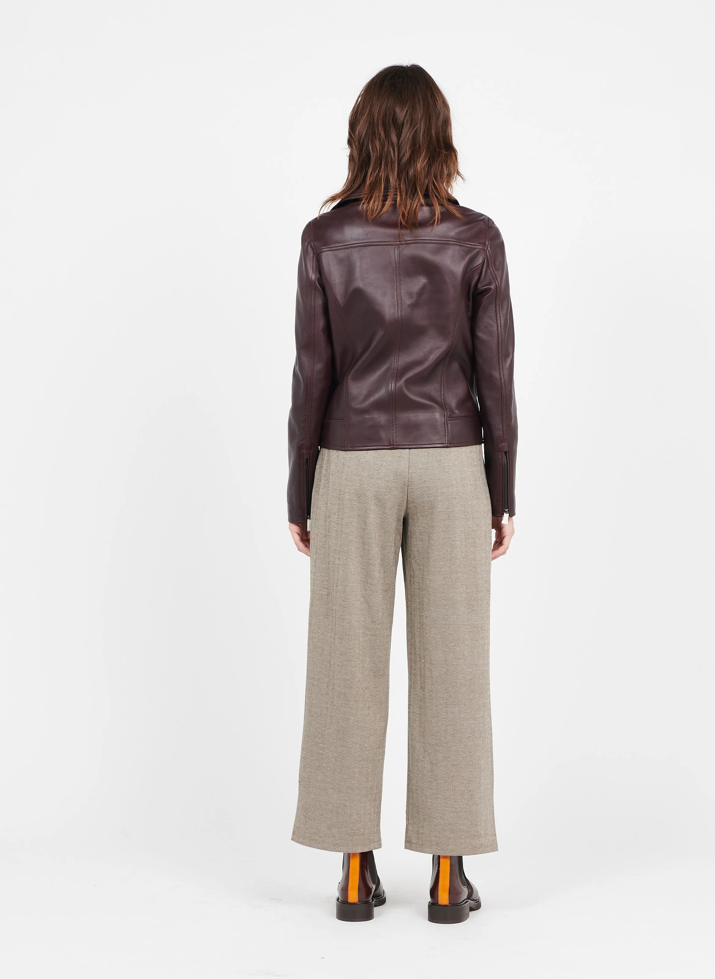 Pantalón recto en marron