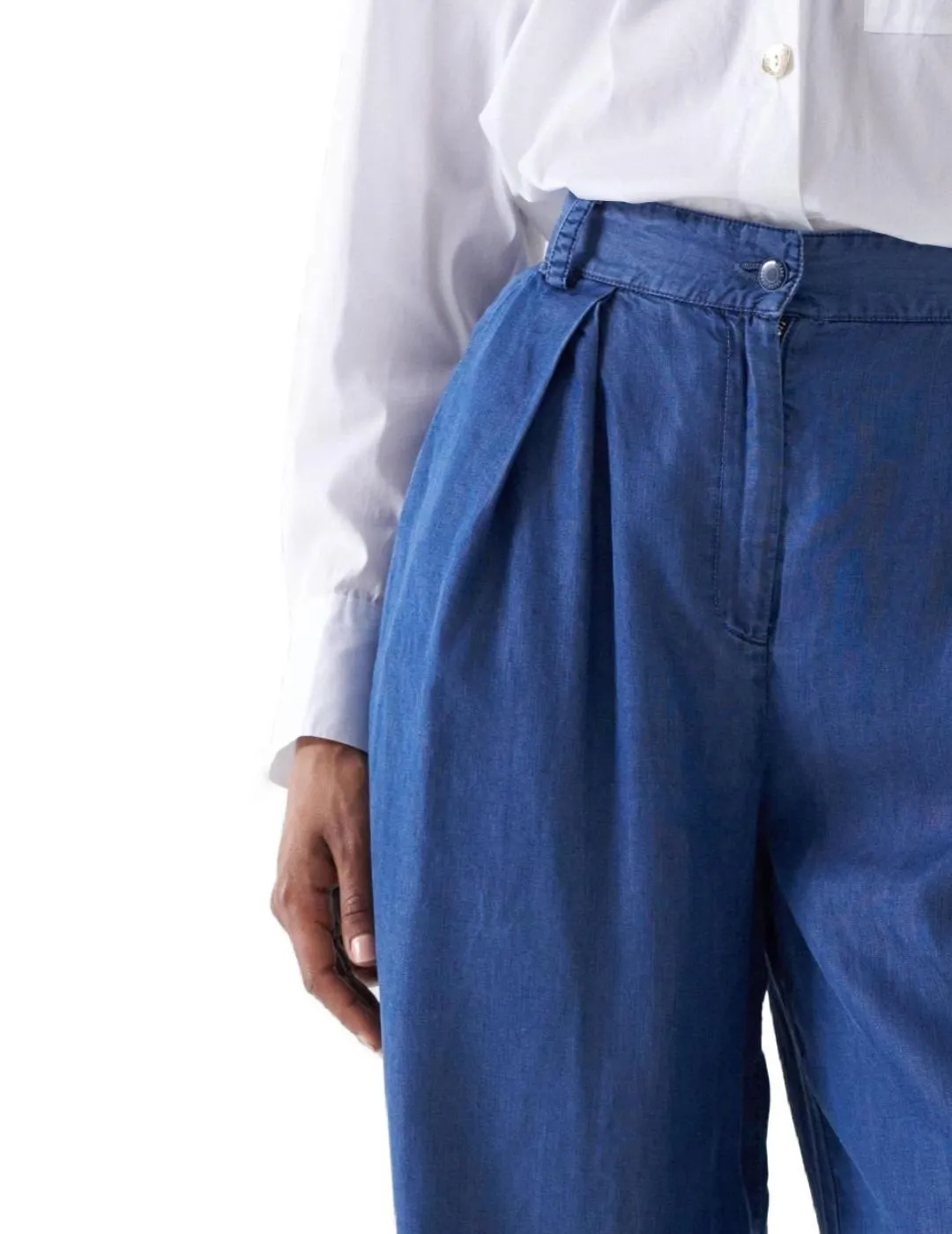 Pantalón Salsa wide leg denim tiro alto de mujer