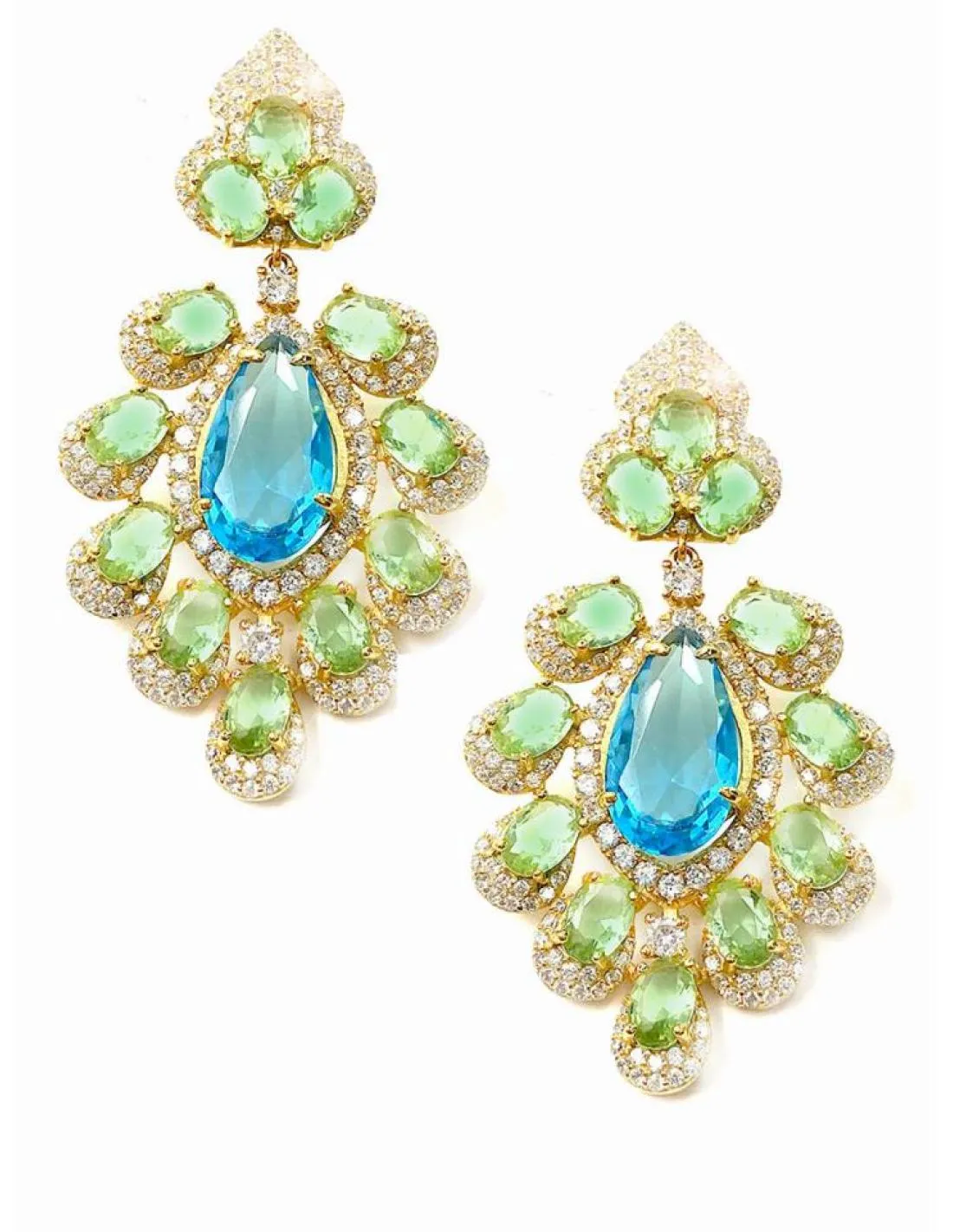 PENDIENTES PLATA LARGOS VERDE AGUA Y TURQUESA IDEAL EN BODAS DE NOCHE