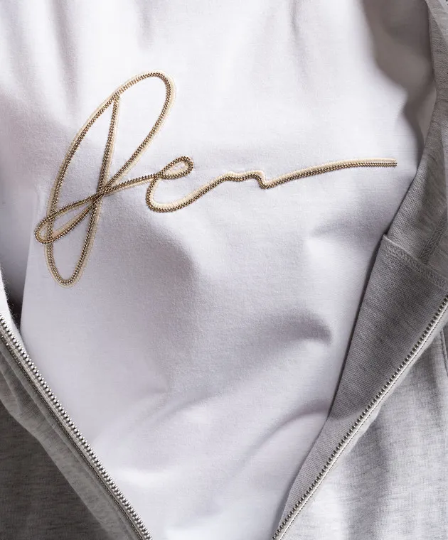 PESERICO WHITE TSHIRT WITH MONIL CHAIN