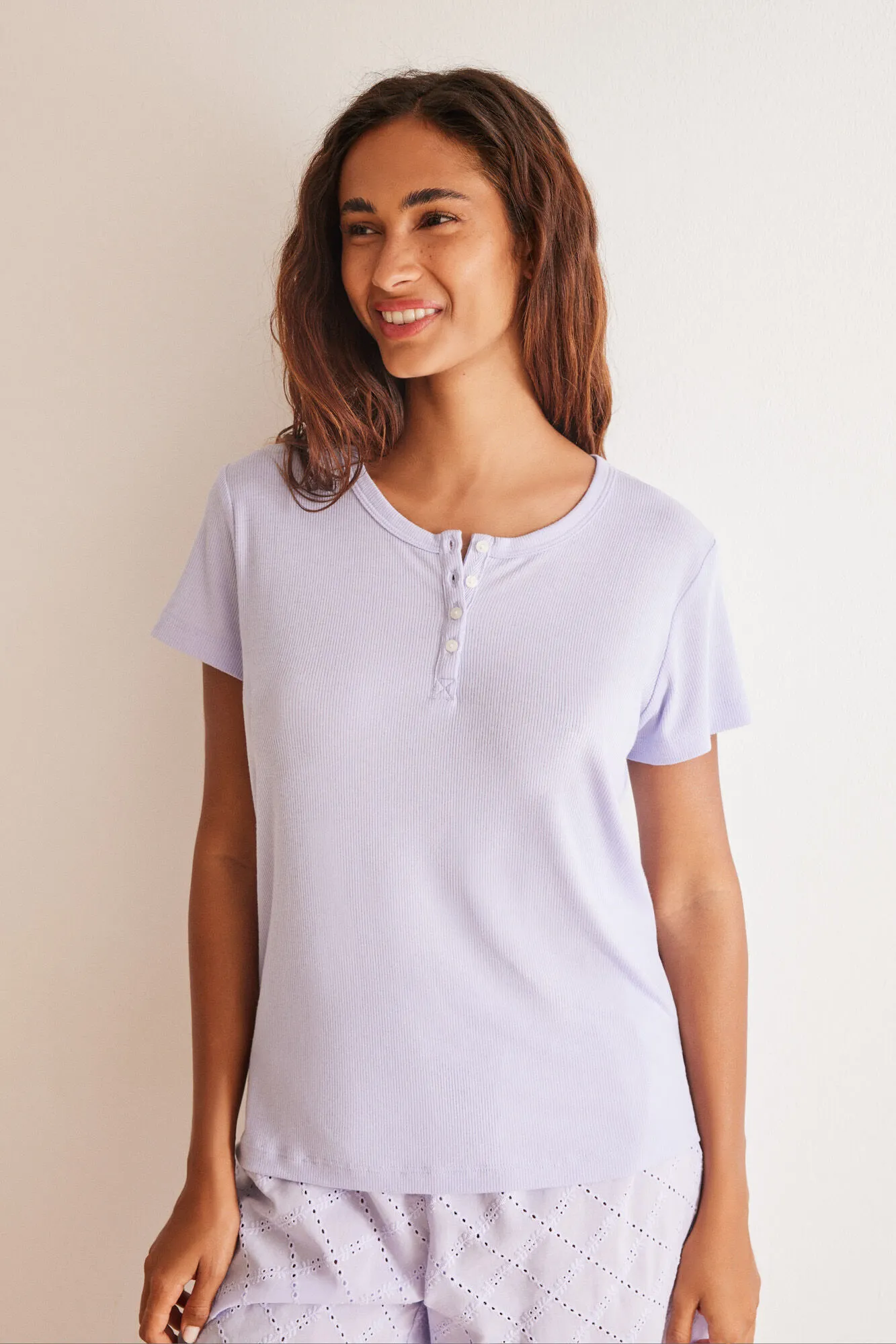Pijama 100% algodón Capri lila