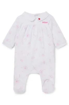 Pijama para bebé con motivo de conejo y cuello estilo babero