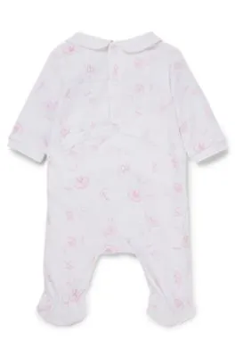 Pijama para bebé con motivo de conejo y cuello estilo babero