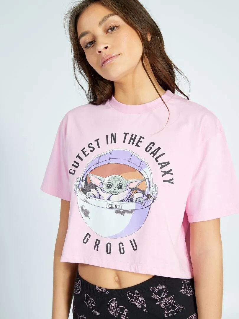 PIJAMA 'GROGU' DE 'THE MANDALORIAN'  2 PIEZAS  ROSA