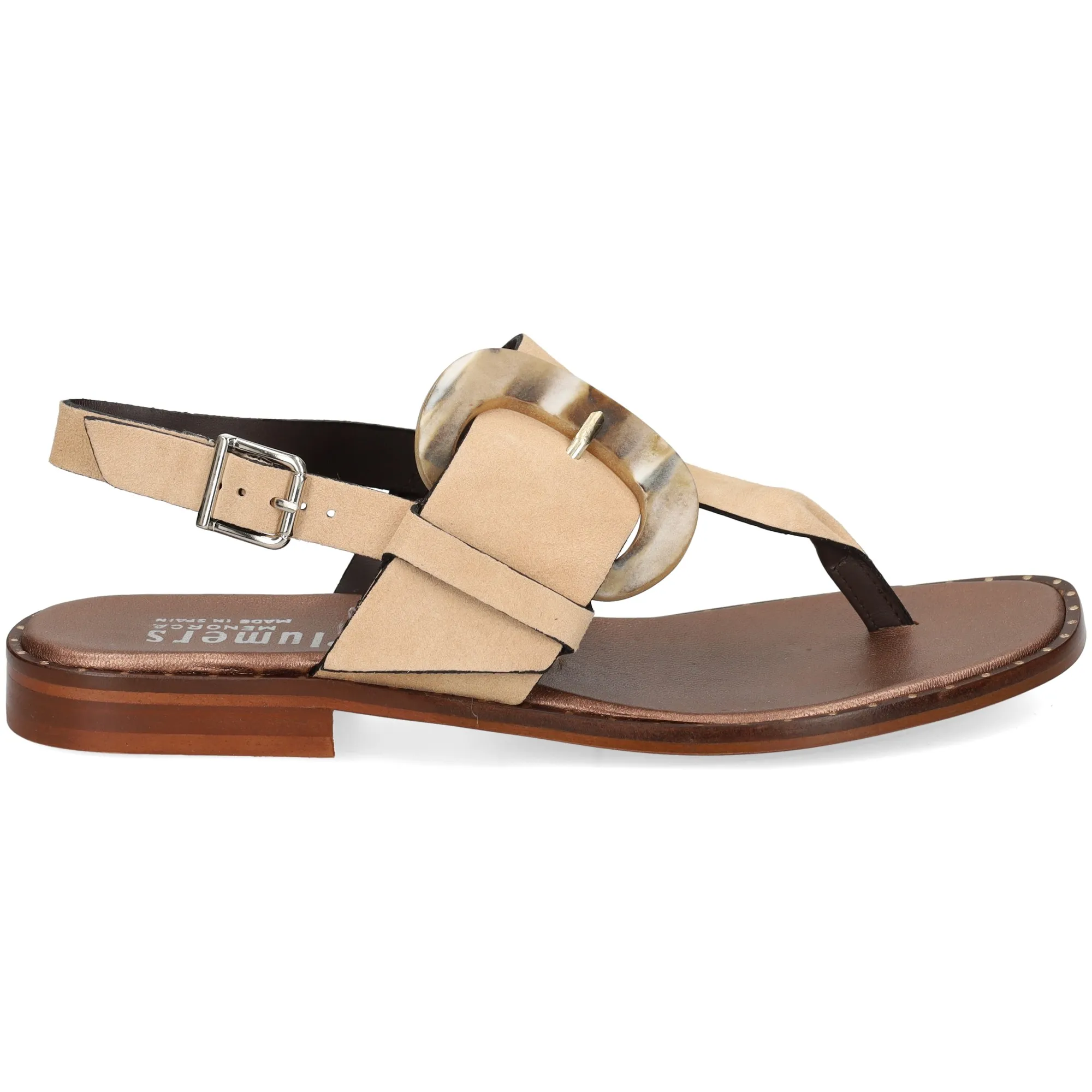 PLUMERS Sandalias planas de Mujer CAMEL
