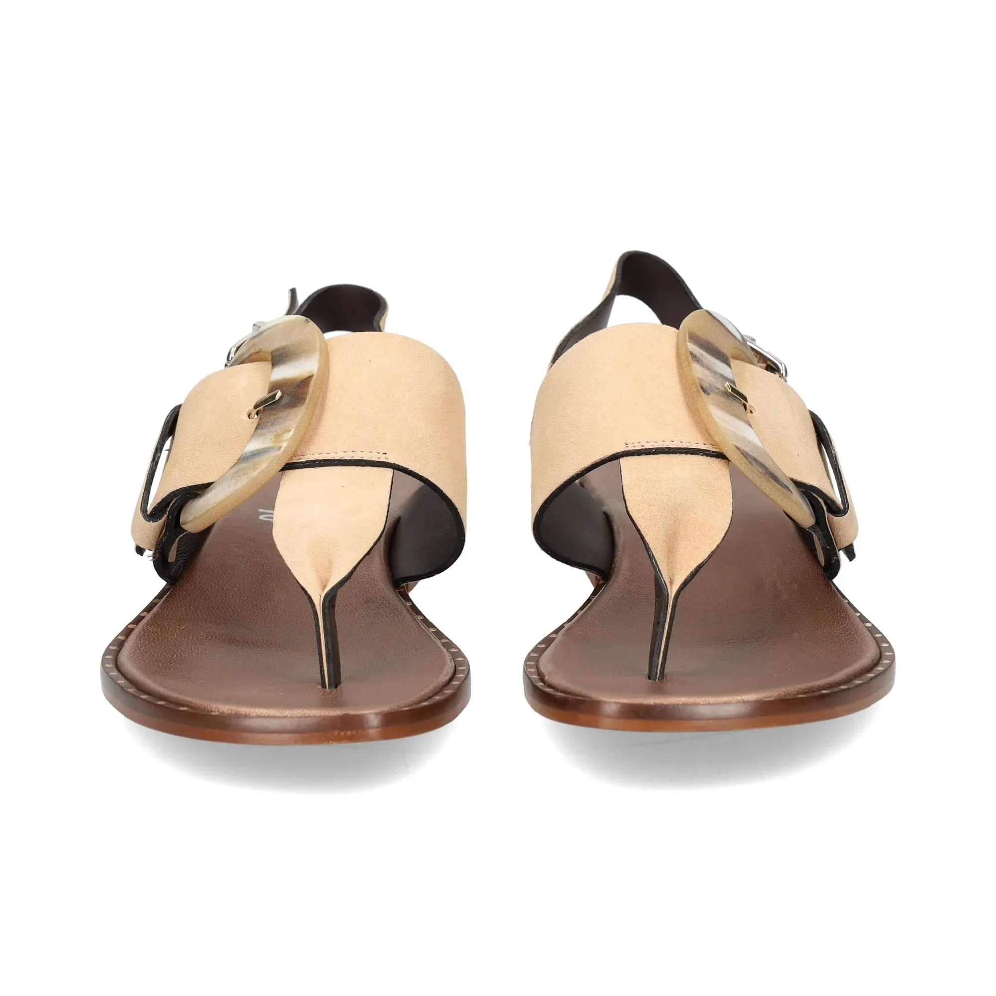 PLUMERS Sandalias planas de Mujer CAMEL