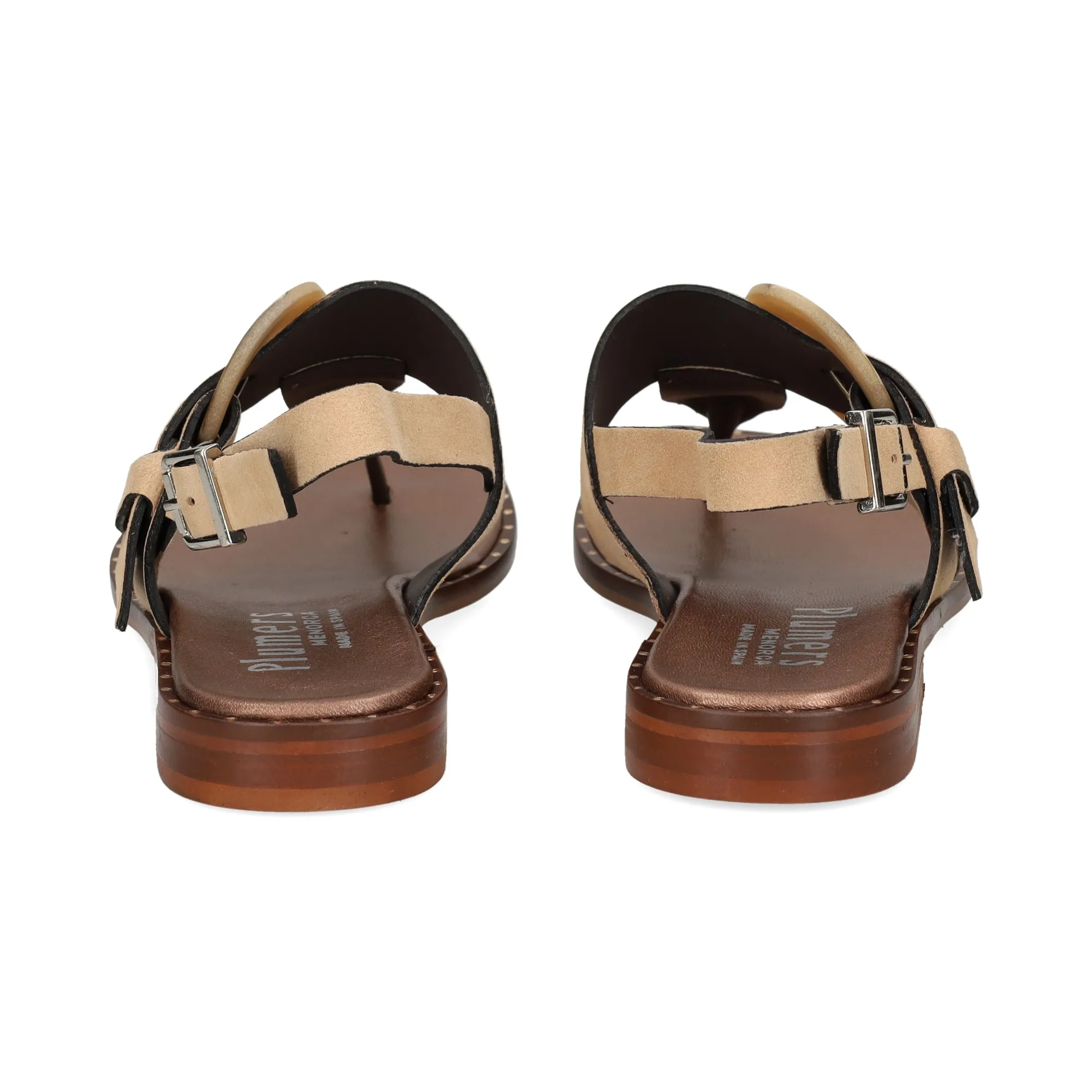 PLUMERS Sandalias planas de Mujer CAMEL