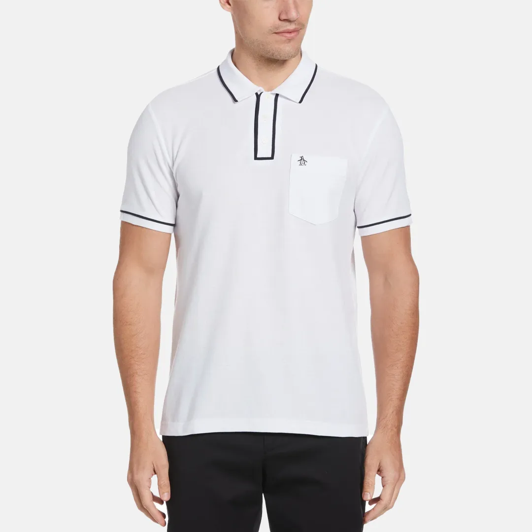 Polo Earl™ Penguin Basica Lisa Pique Manga Corta Blanca
