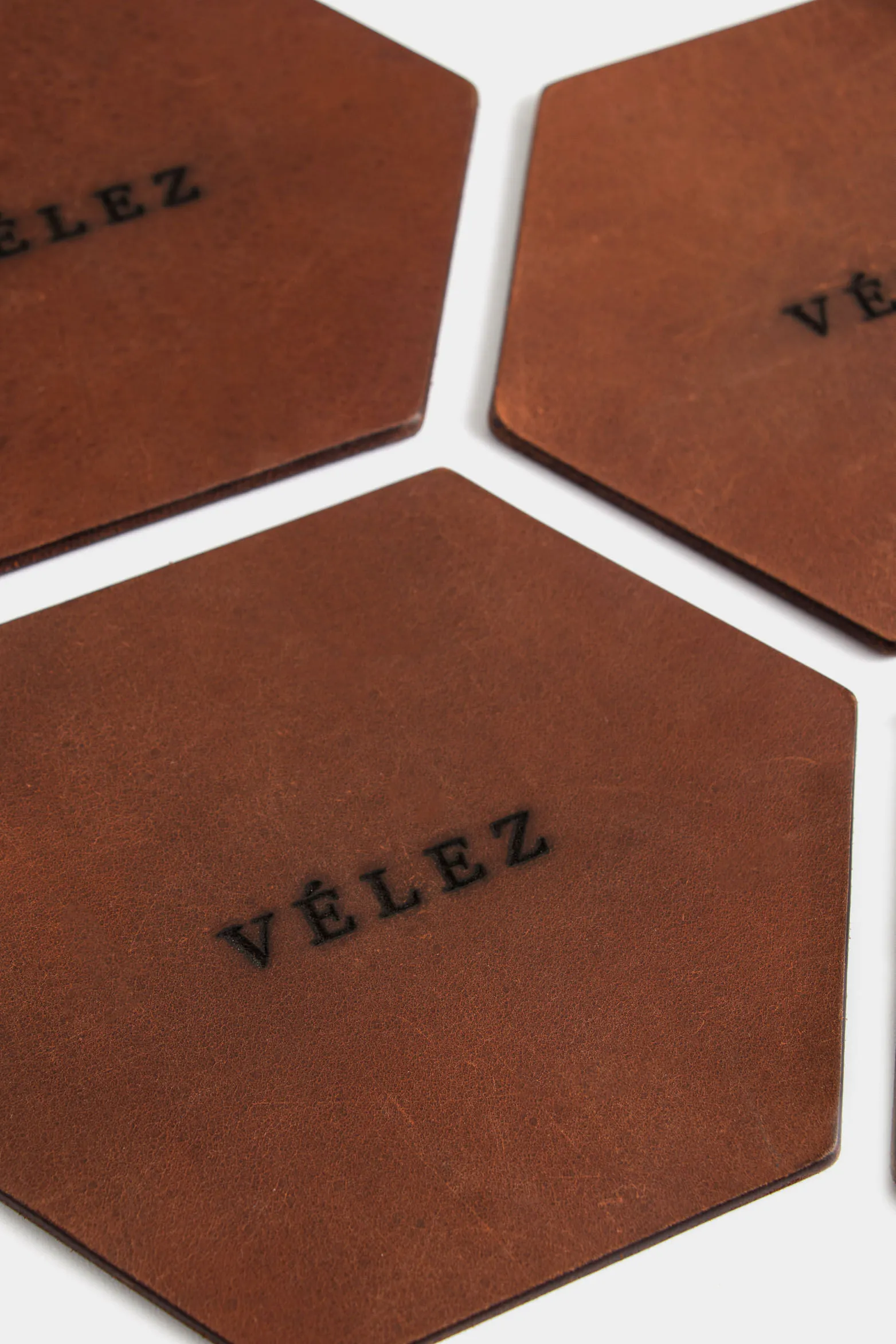 Portavasos Bourbon de cuero Set x4 Café Vélez
