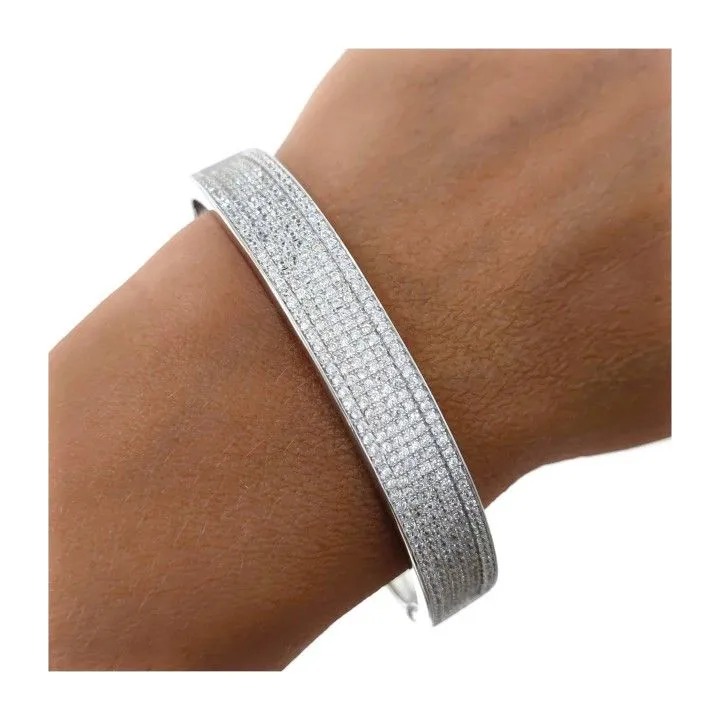 Pulsera Plata Brazalete Con Circonitas