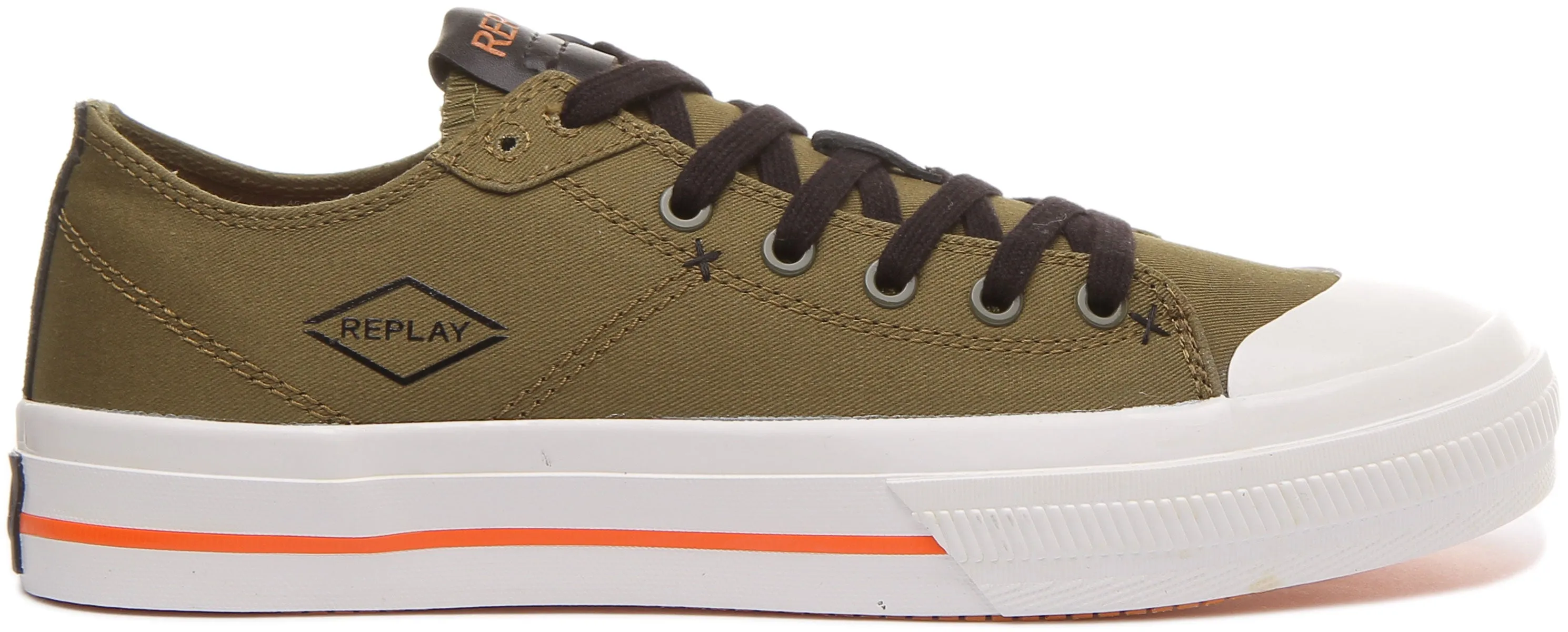 Replay Rebel Jok Zapatillas de lona casual con cordones para hombre en verde