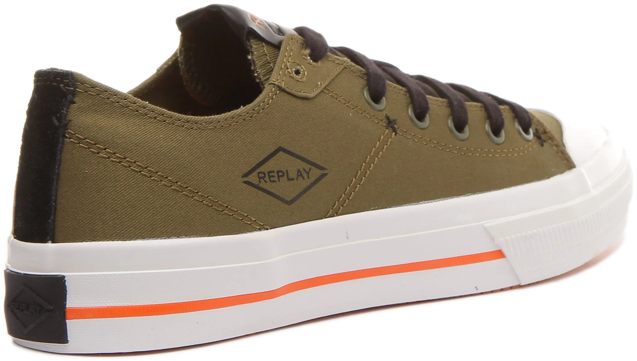 Replay Rebel Jok Zapatillas de lona casual con cordones para hombre en verde