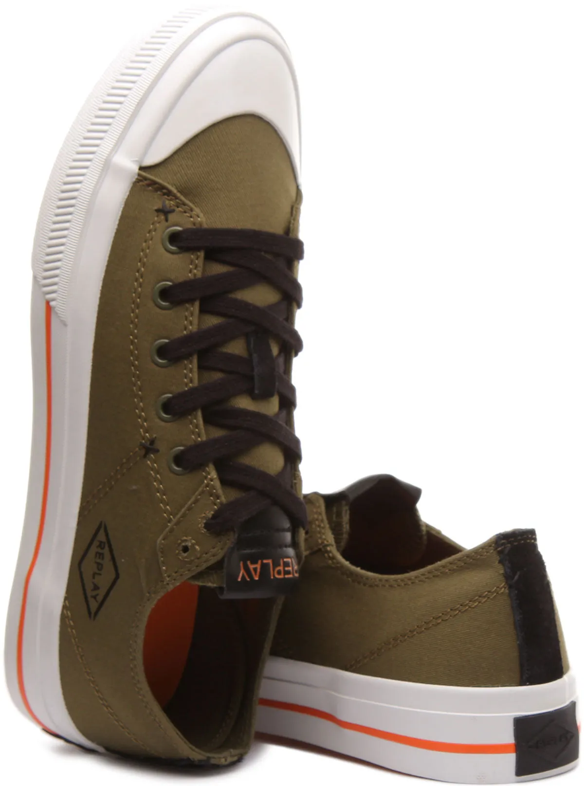 Replay Rebel Jok Zapatillas de lona casual con cordones para hombre en verde