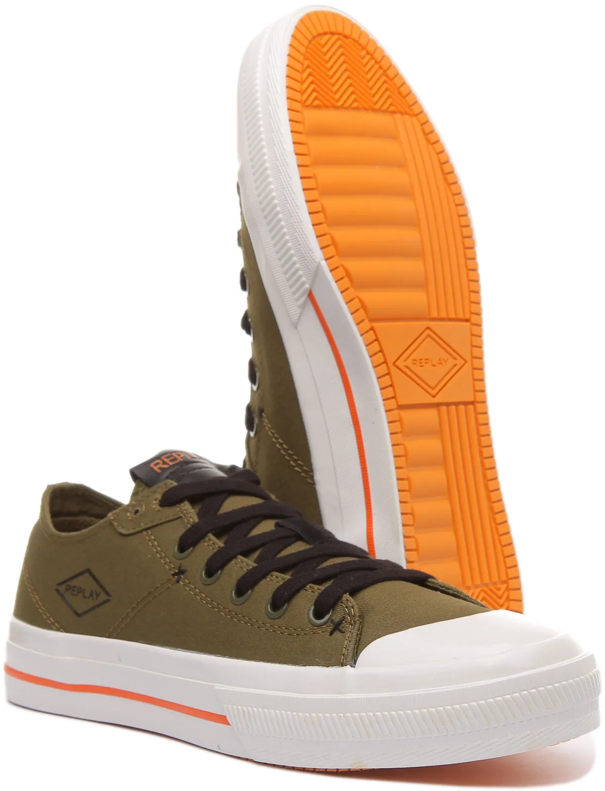 Replay Rebel Jok Zapatillas de lona casual con cordones para hombre en verde