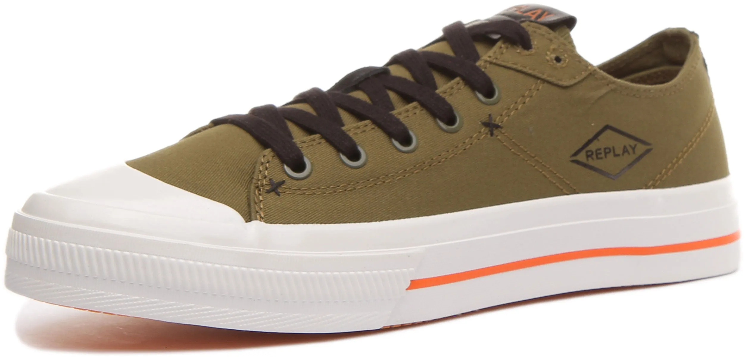 Replay Rebel Jok Zapatillas de lona casual con cordones para hombre en verde