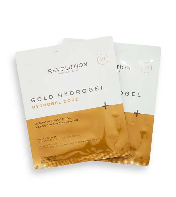 REVOLUTION SKINCARE  PACK DE 2 MASCARILLAS HIDRATANTES GOLD HYDROGEL