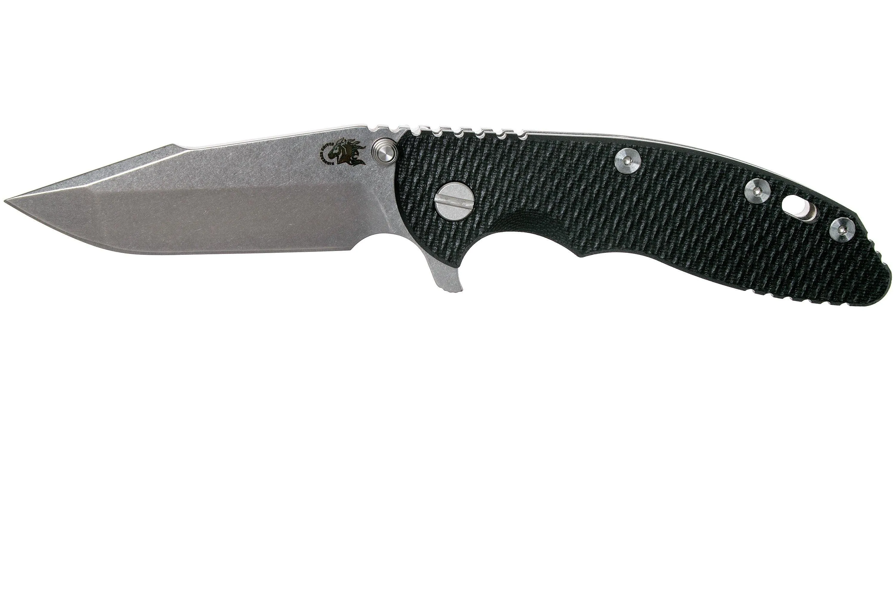 RICK HINDERER XM18 3.5 HARPOON SPANTO S35VN, BLACK G10 NAVAJA"