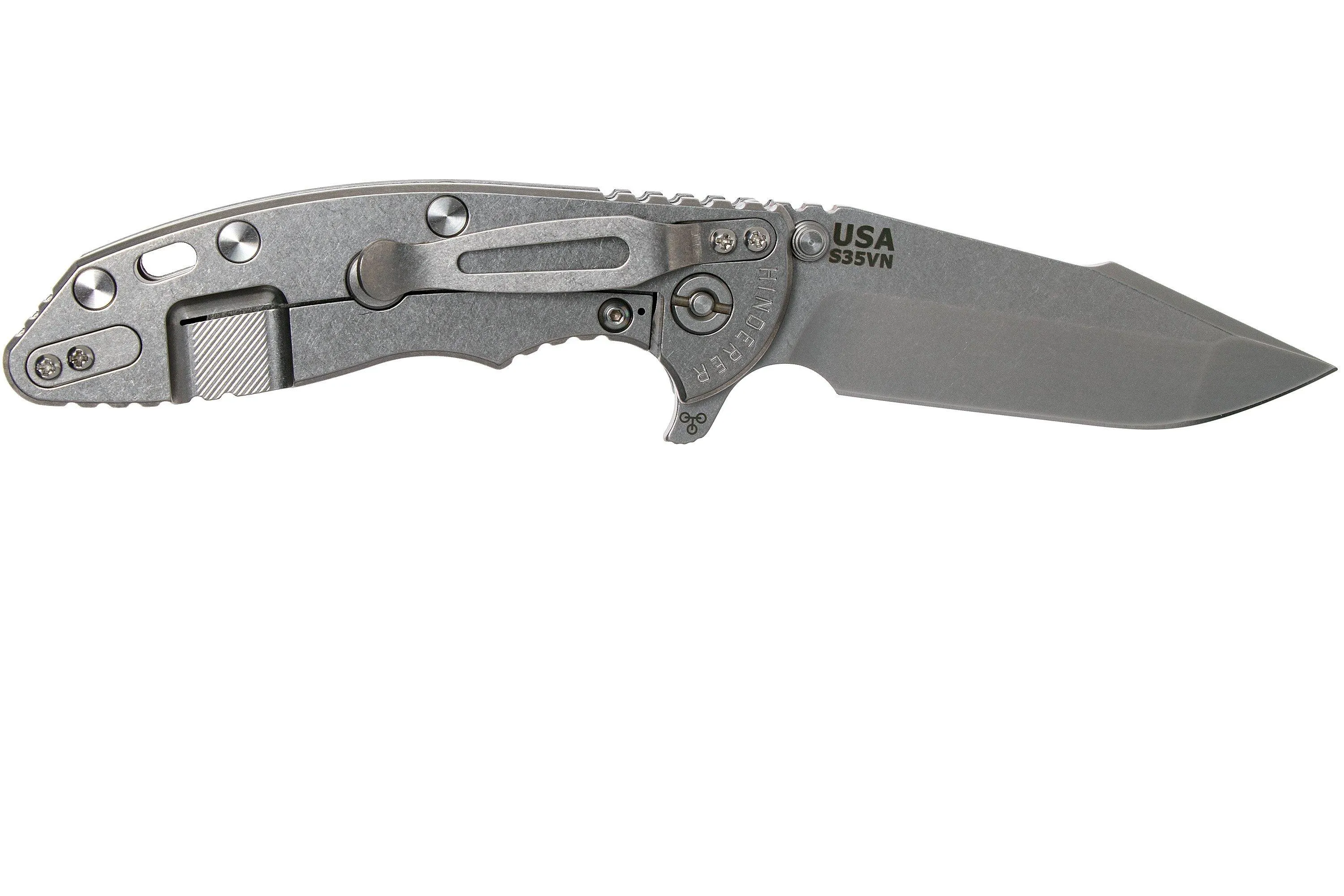 RICK HINDERER XM18 3.5 HARPOON SPANTO S35VN, BLACK G10 NAVAJA"