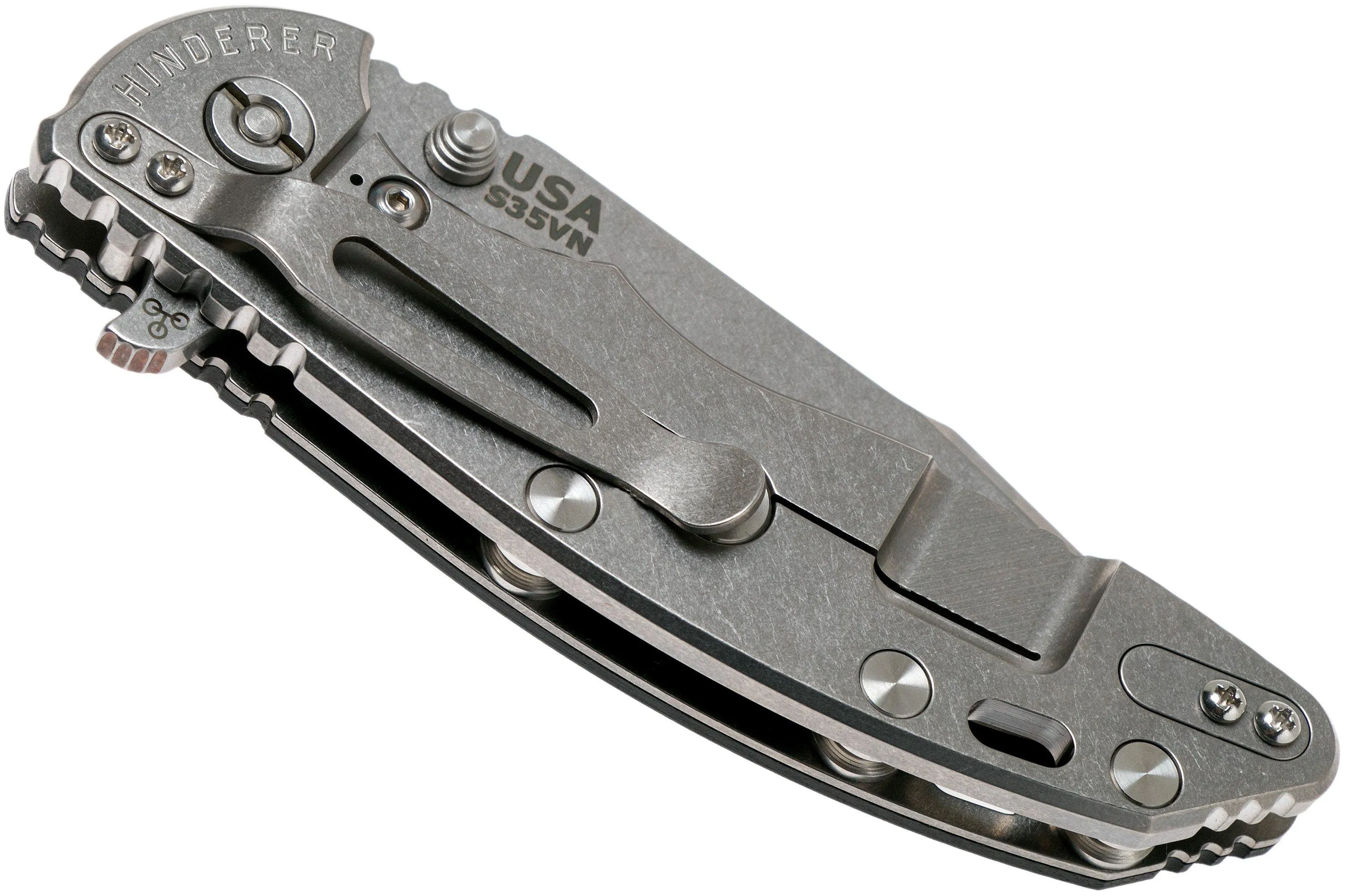 RICK HINDERER XM18 3.5 HARPOON SPANTO S35VN, BLACK G10 NAVAJA"