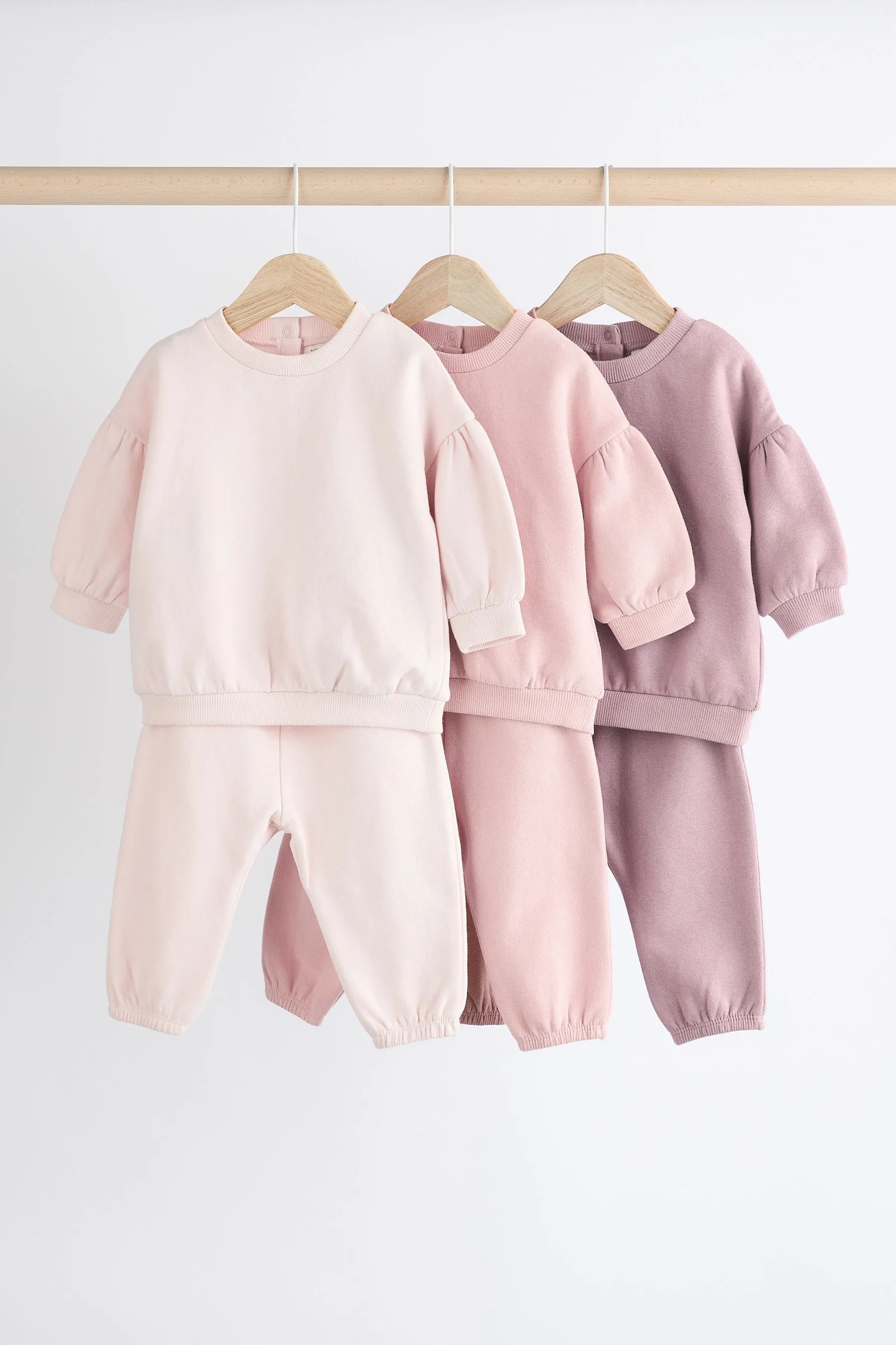 ROSA/CREMA  BABY SWEATSHIRT & JOGGERS SET 6 PACK