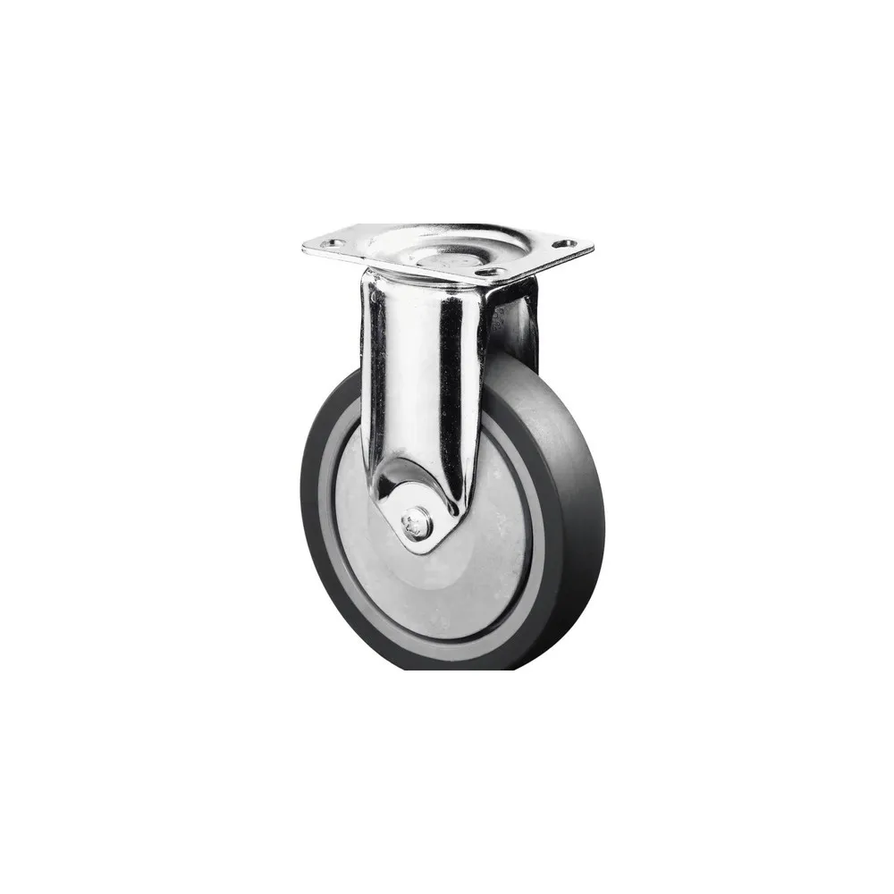 Rueda TPE, rueda de carga, versión pesada, rodamiento de bolas, pletina, Ø x ancho 125 x 31 mm, CC 100 kg