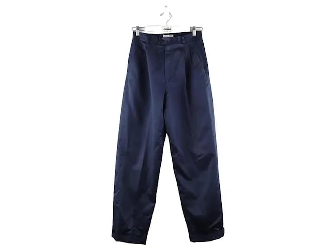 Saint Laurent Pantalón carrot de algodón Azul 