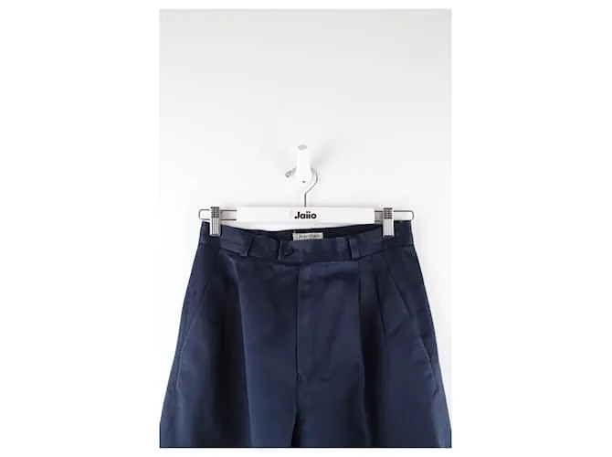 Saint Laurent Pantalón carrot de algodón Azul 