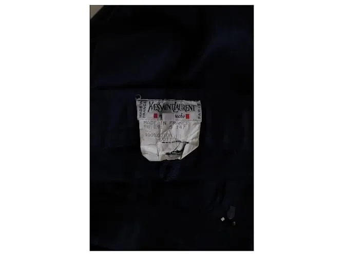 Saint Laurent Pantalón carrot de algodón Azul 
