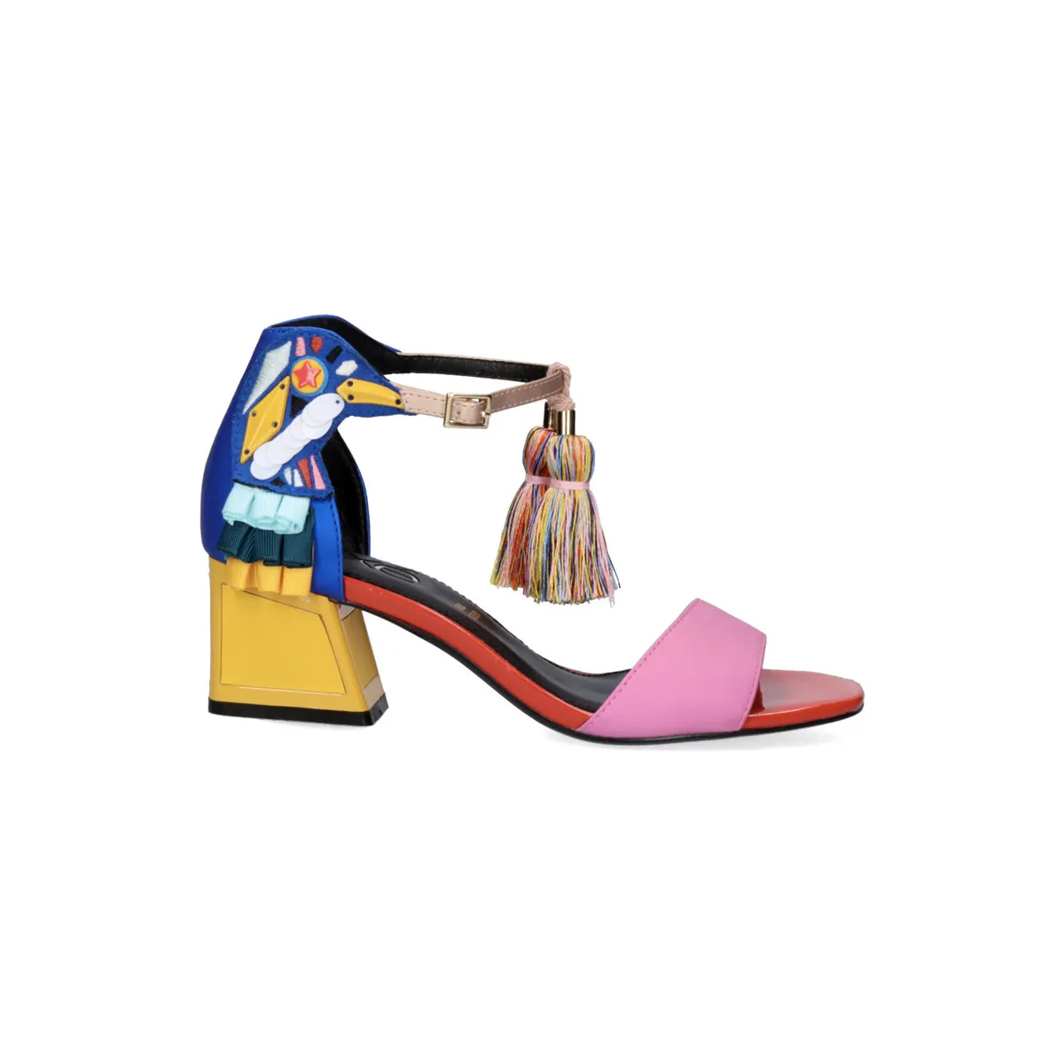 SANDALIA TACÓN BAJO  LUISA310 ROSA
