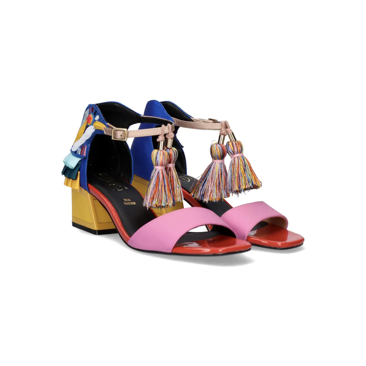 SANDALIA TACÓN BAJO  LUISA310 ROSA