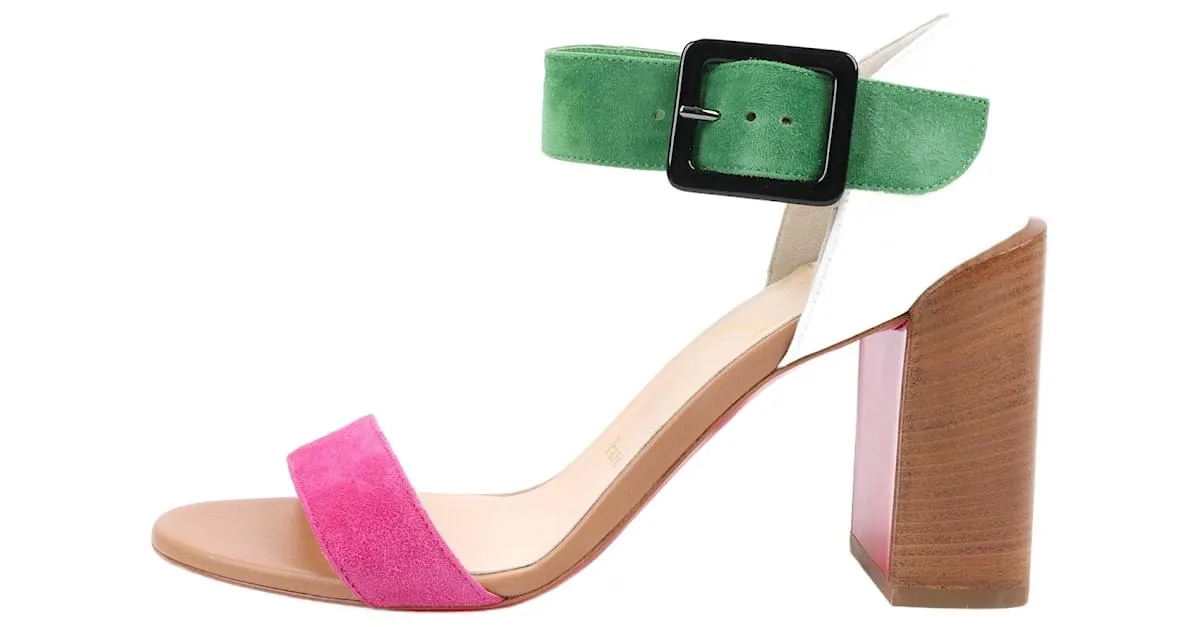 Sandalias de cuero y ante ARIADNE Christian Louboutin 37 Multicolor 