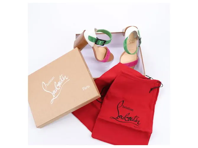 Sandalias de cuero y ante ARIADNE Christian Louboutin 37 Multicolor 