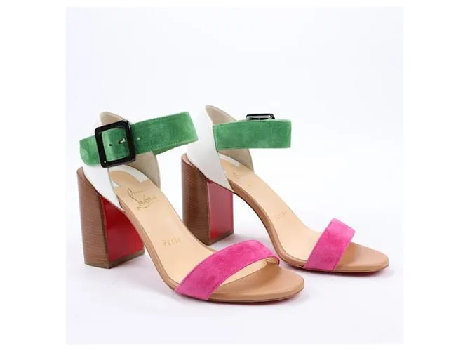 Sandalias de cuero y ante ARIADNE Christian Louboutin 37 Multicolor 