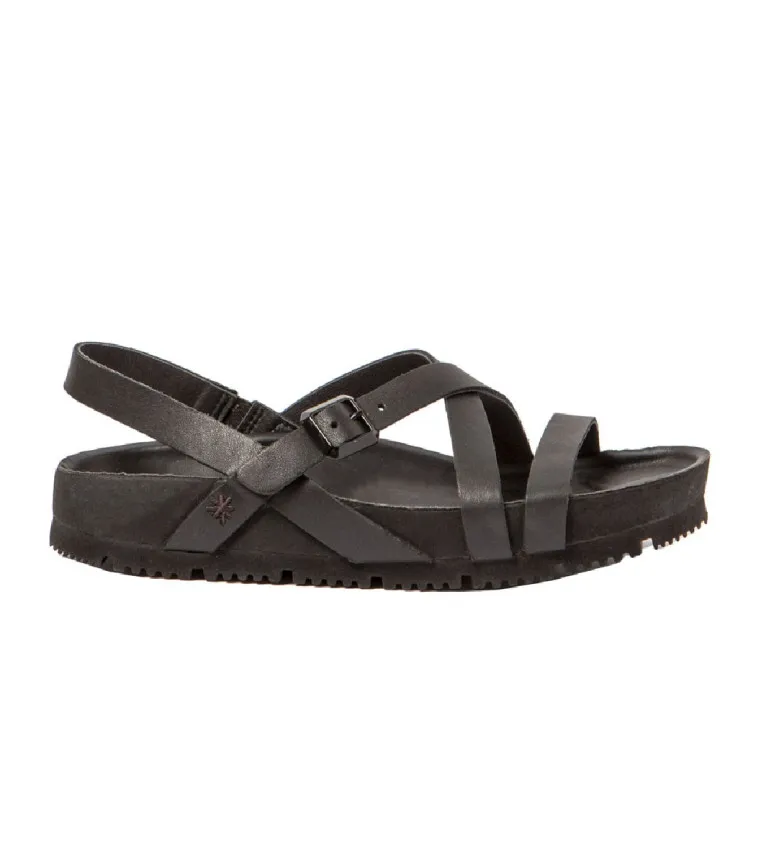 Sandalias de piel 1619 negro