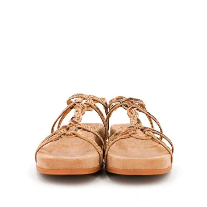 Sandalias planas Alma Blue marrones con cuerdas cruzadas
