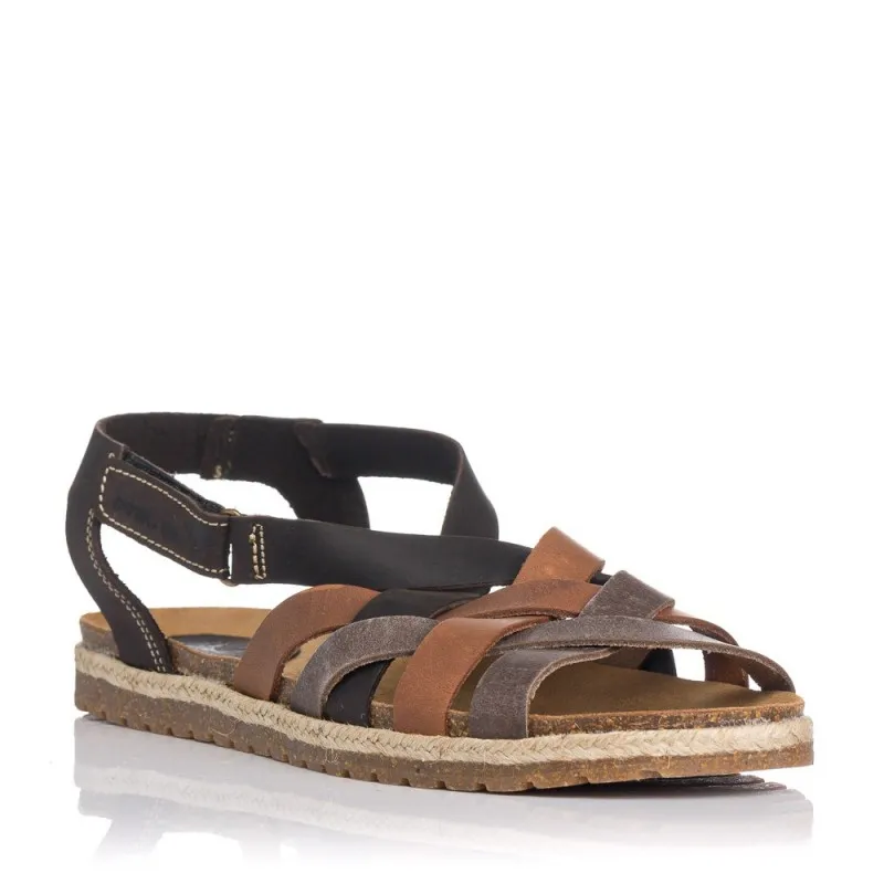 SANDALIAS PLANAS INTERBIOS 2202 MUJER MARRON