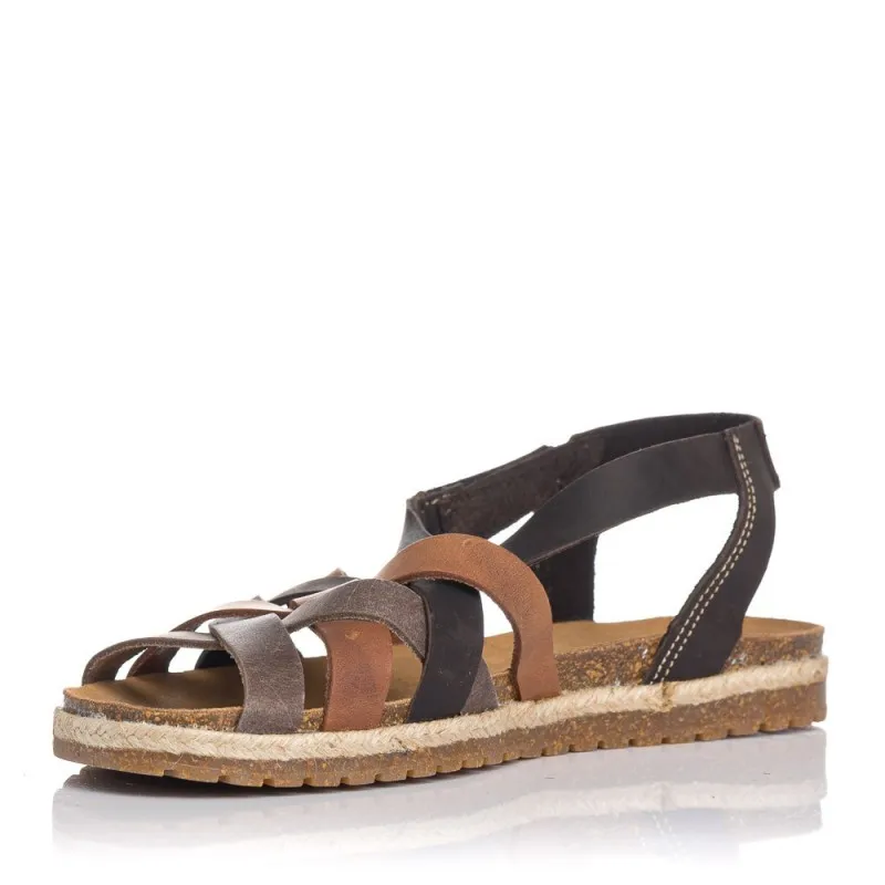 SANDALIAS PLANAS INTERBIOS 2202 MUJER MARRON
