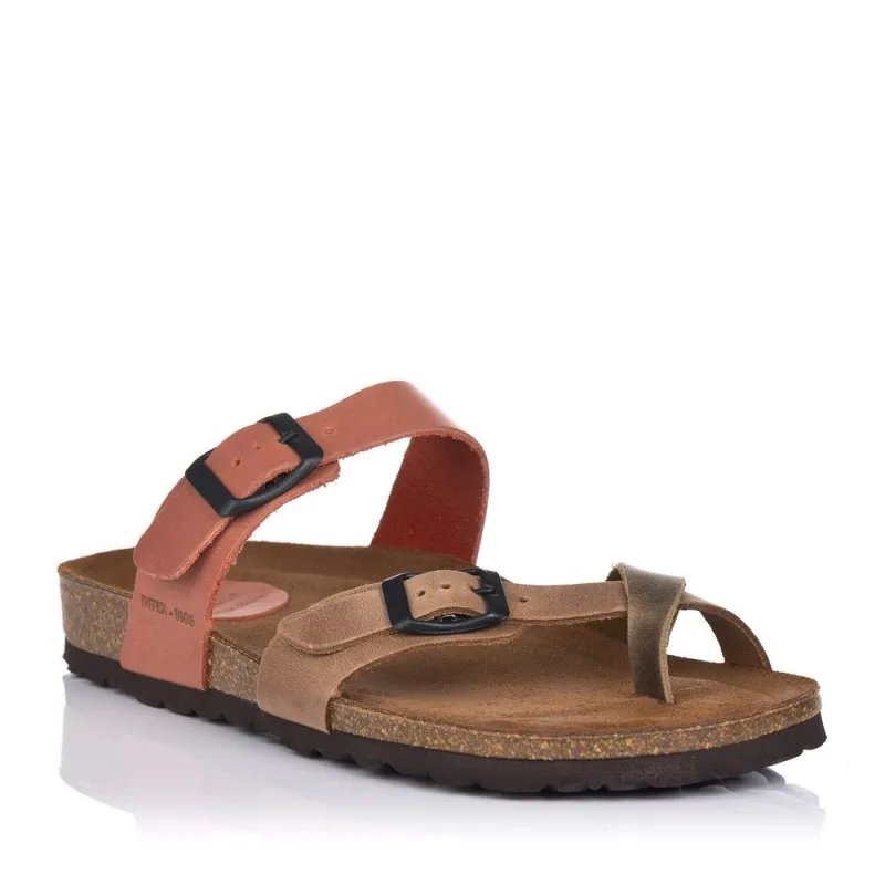 SANDALIAS PLANAS INTERBIOS 7212 MUJER BEIG