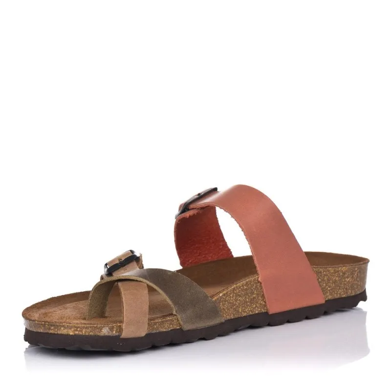 SANDALIAS PLANAS INTERBIOS 7212 MUJER BEIG