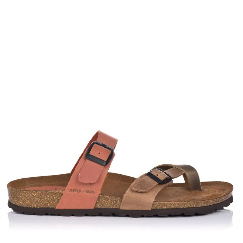 SANDALIAS PLANAS INTERBIOS 7212 MUJER BEIG