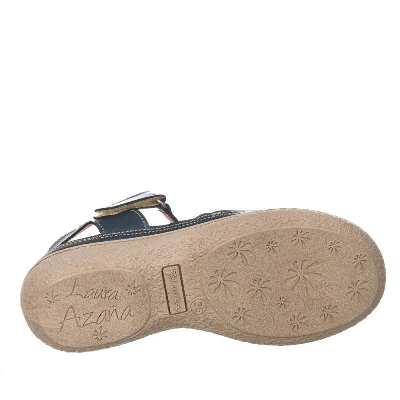 Sandalias Planas Laura Azaña 11978 Mujer Marino