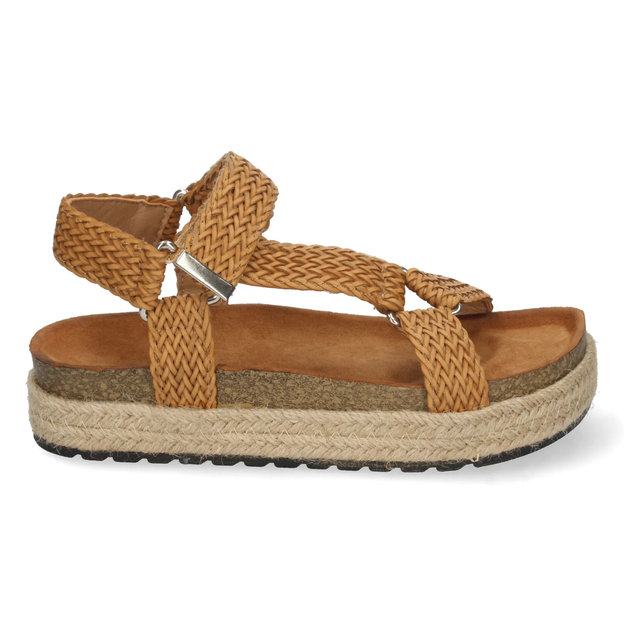 Sandalias planas mujer color kaki