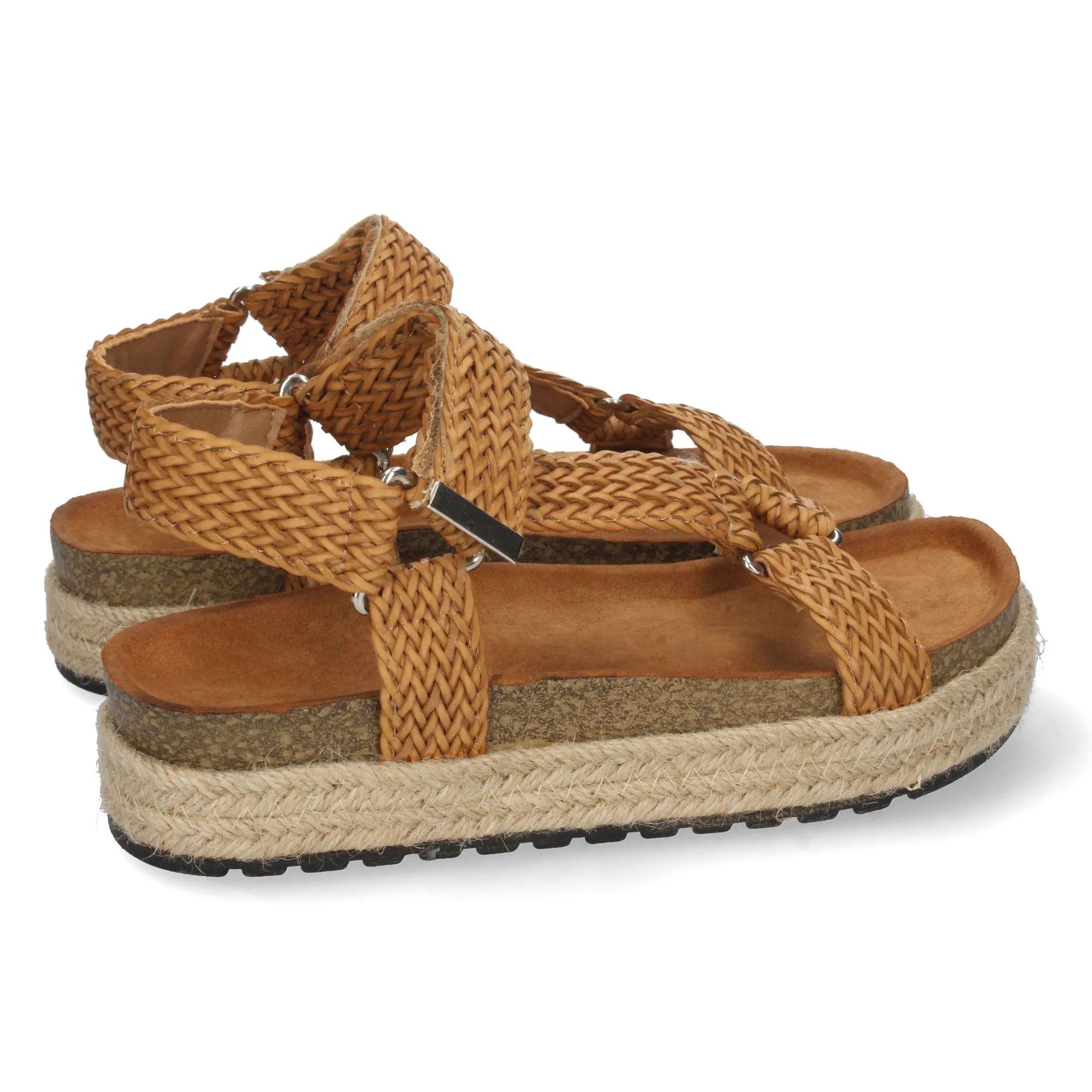 Sandalias planas mujer color kaki
