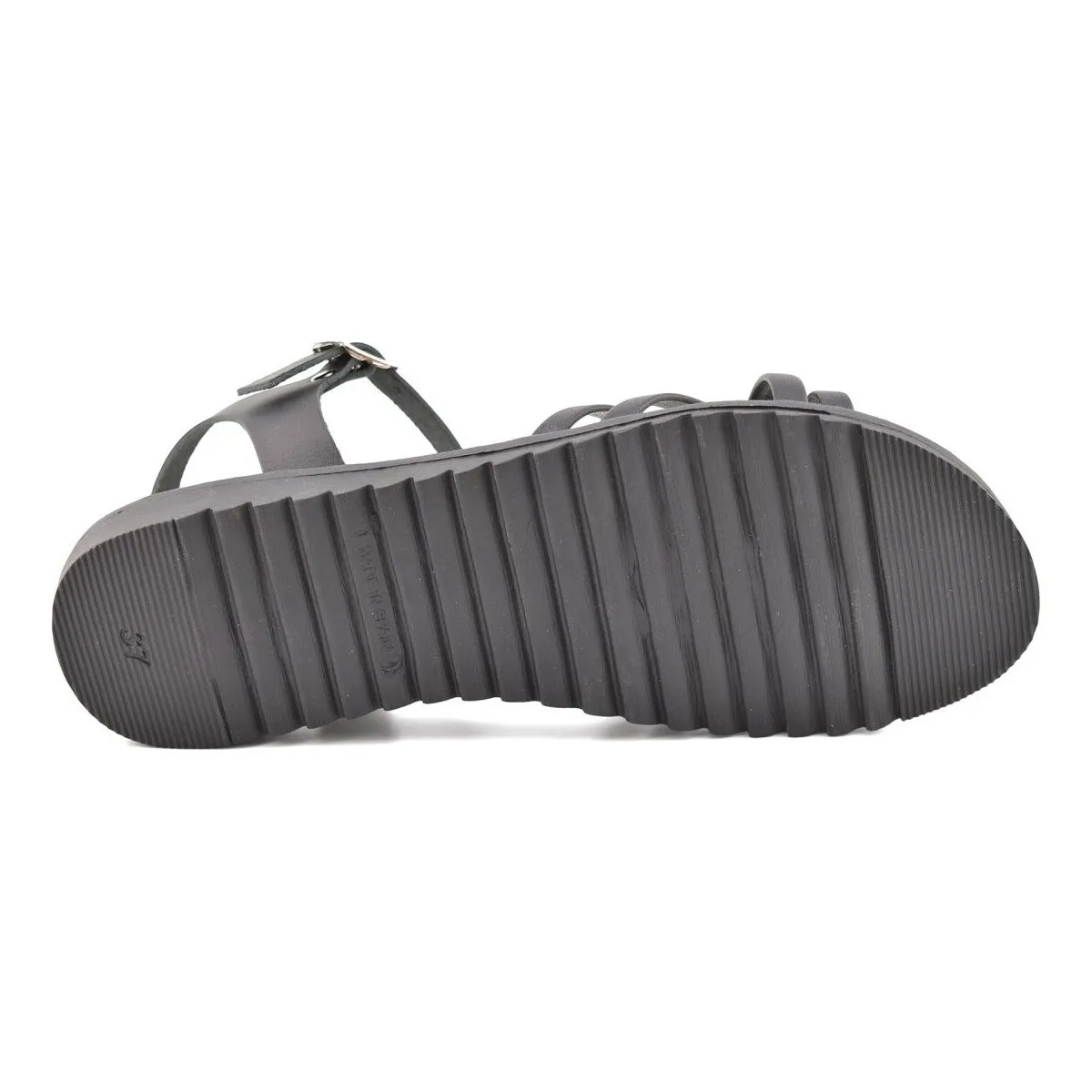Sandalias planas negras de Piel by