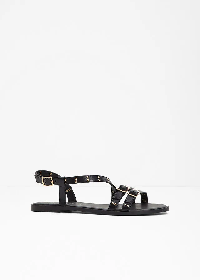 Sandalias planas Negro