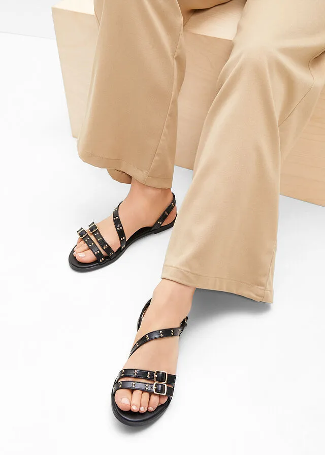 Sandalias planas Negro