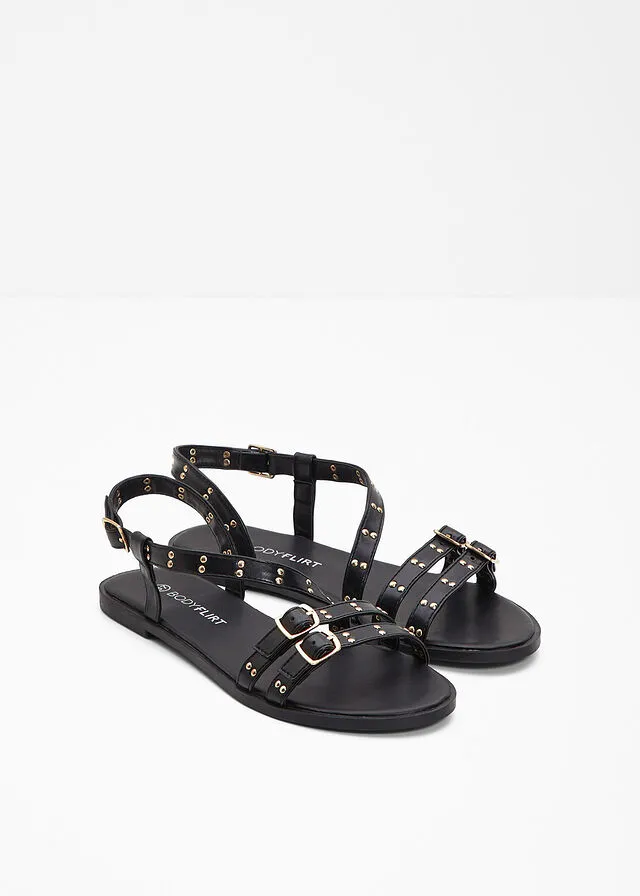 Sandalias planas Negro