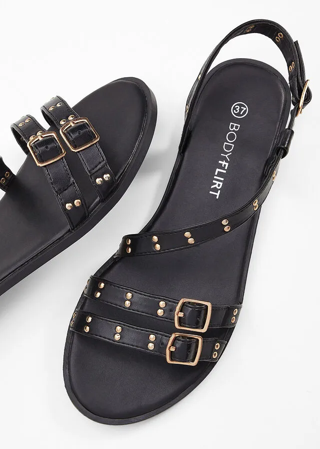 Sandalias planas Negro