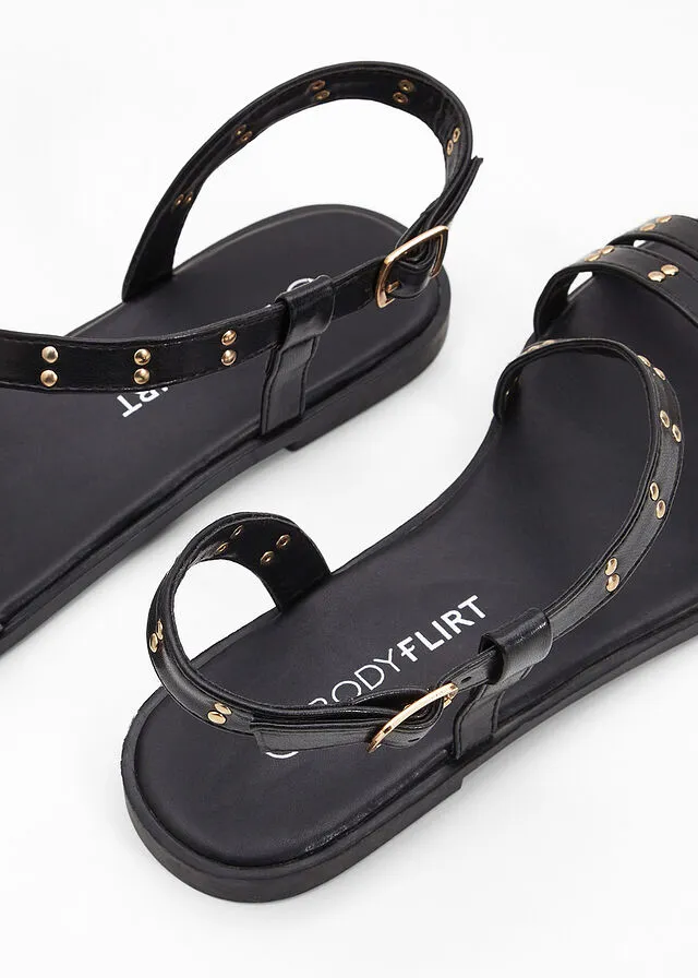 Sandalias planas Negro