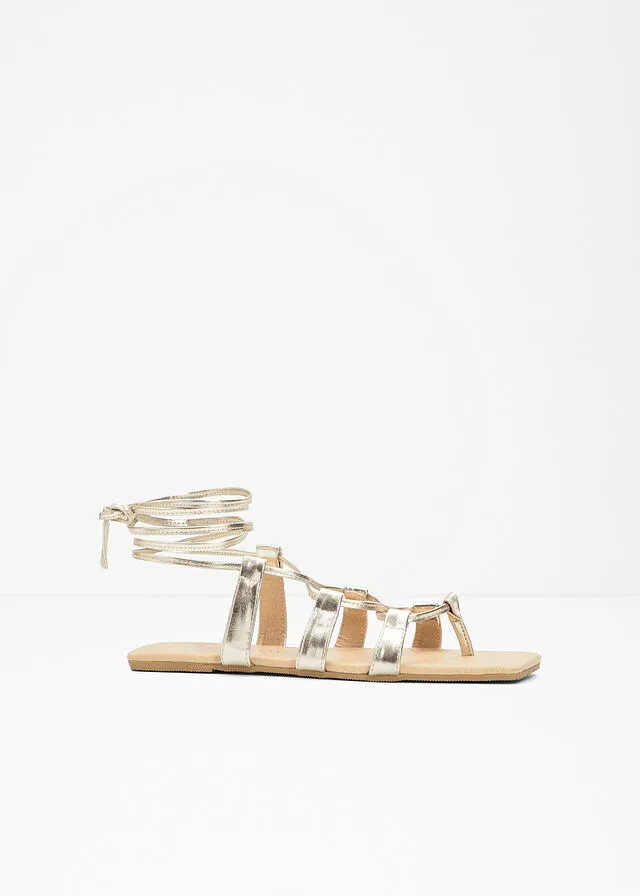 Sandalias planas Oro